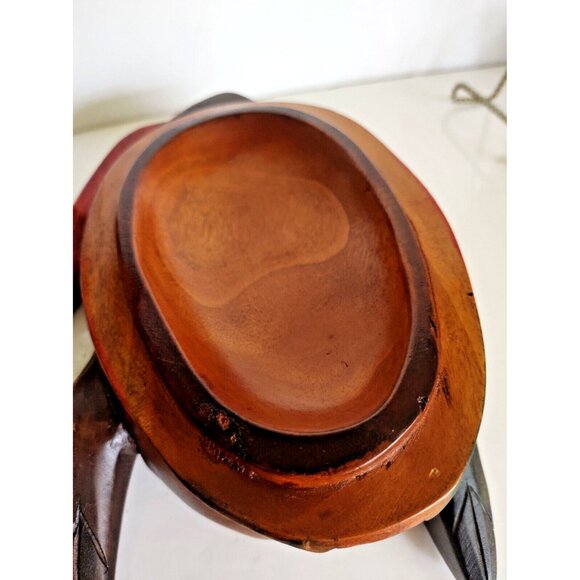 Vintage Folk Art Hand-Carved WOOD FROG 2 Piece Trinket Box 10" x 7" - Picture 15 of 16